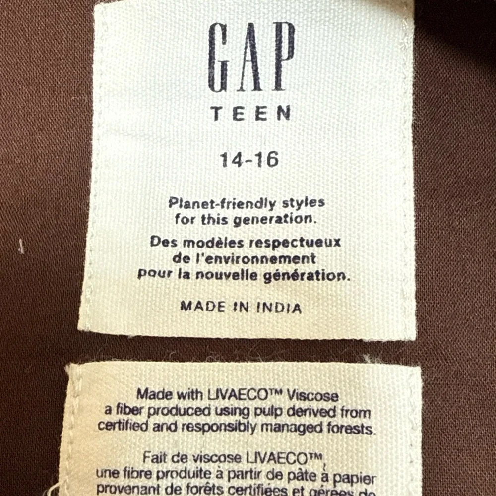 GAP Kids Chocolate Brown Casual Dress Baby Doll V-neck Girl Size 14-16